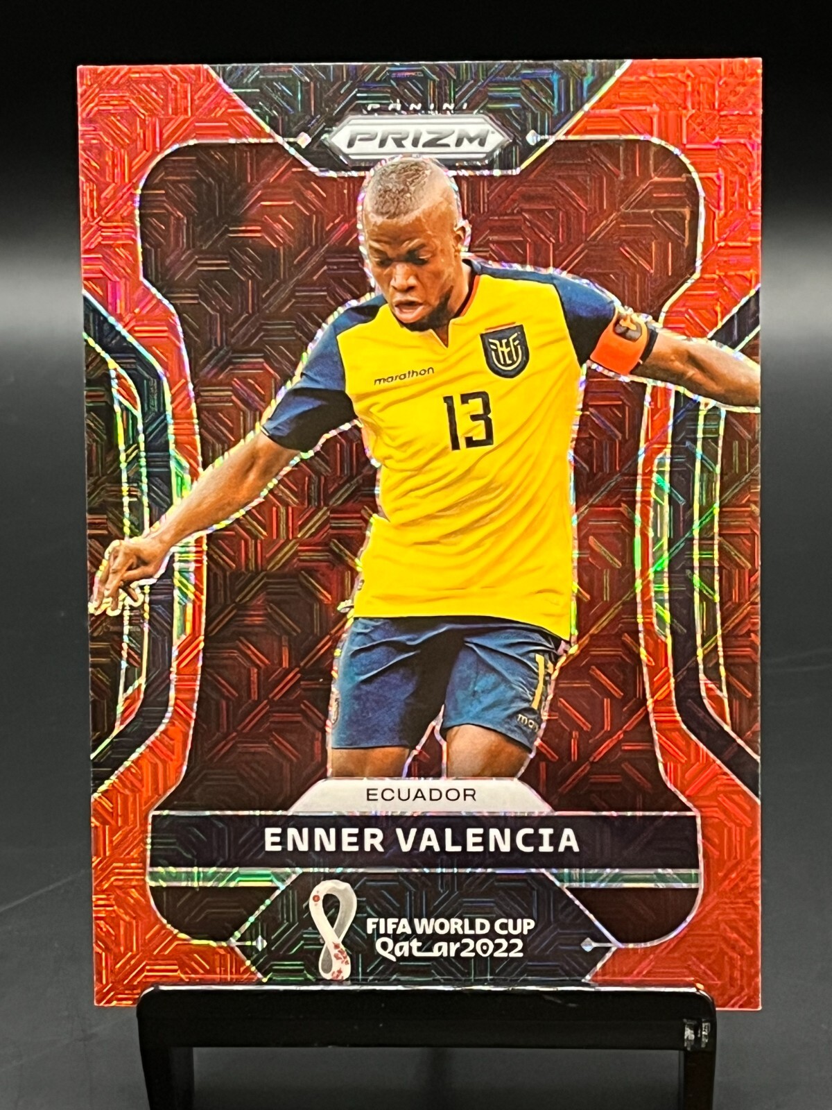 2022 Panini Prizm World Cup Enner Valencia #77 Red Mojo Prizm /99 Ecuador