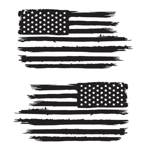 Set of 2 Distressed American Flag Decals Car Window Stickers Veteran USA #1 - Picture 3 of 5