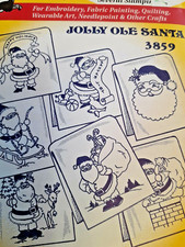 Aunt Marthas 3859 Santa Christmas Transfer Pattern Sewing Embroidery Needlepoint
