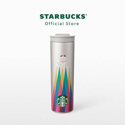 Starbucks Stainless Steel Mount Fuji Japan Lucky Cat Tumbler 16 oz