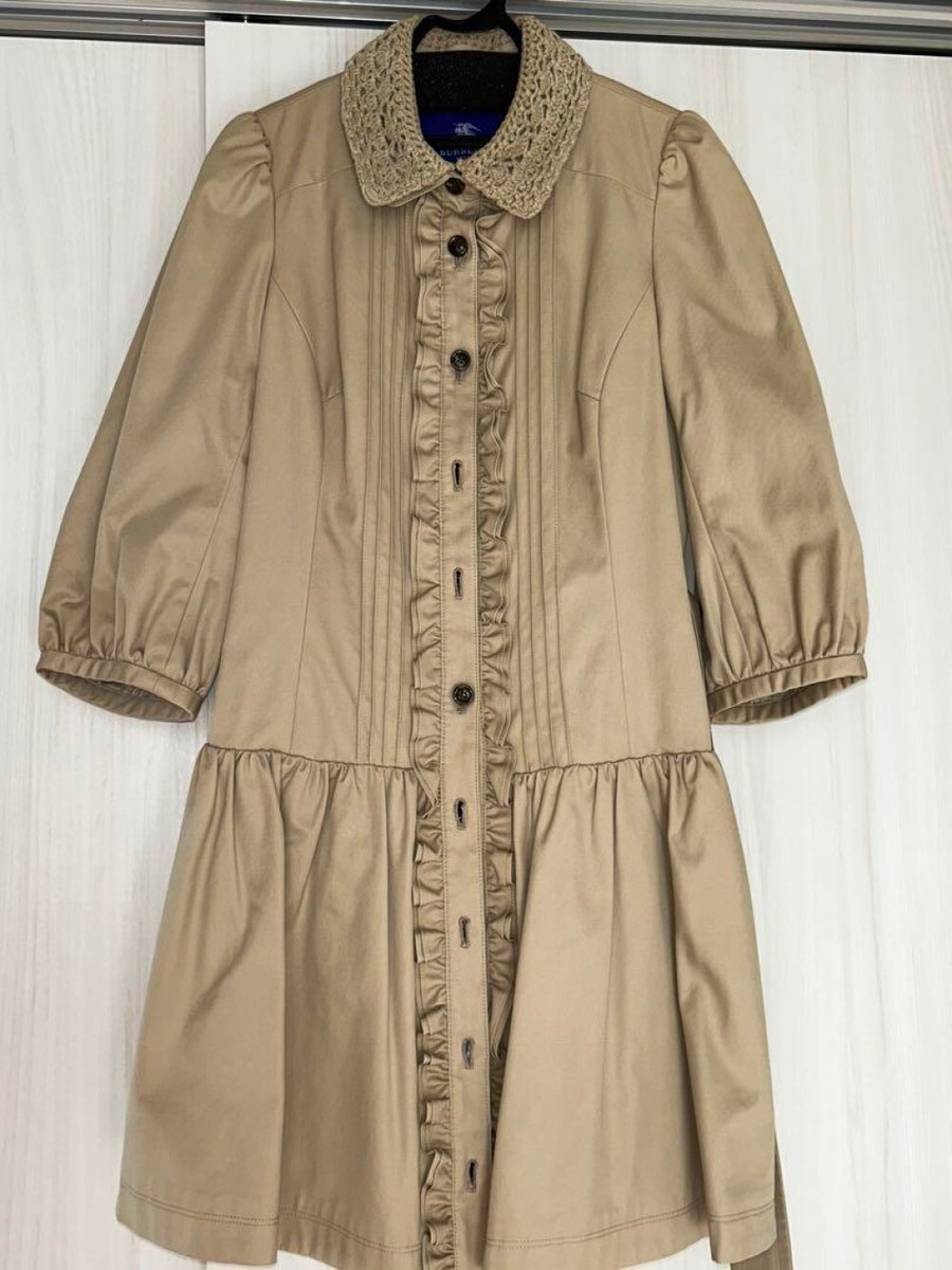 新品Burberry London blue label 38 Burberry London Blue Label Trench Coat Micro Check Beige