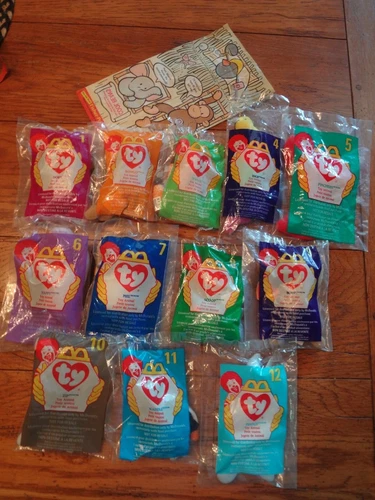 Vintage TY 1990s Mcdonalds Beanie Babies set of 12 NOS