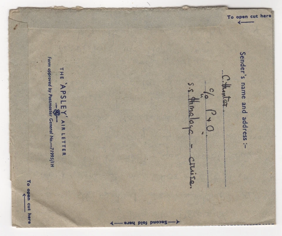1950 Aug 14th. Air Letter. Casablanca to Arthog, Wales. - Image 2 of 2
