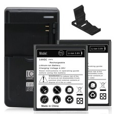 2x 2400mAh Durable Battery Universal Charger for ZTE Avid 559 Consumer Cellular