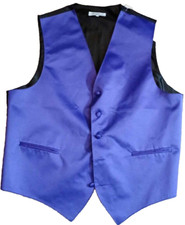 Vesuvio Napoli Vest Mens XL Purple Solid Dress Tux Tuxedo Suit Formal 5 Button
