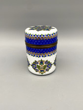 * STEINB&Ouml;CK EMAIL DECKELDOSE EMAILLE HANDMADE GOLD BLAU AUSTRIA MID CENTURY