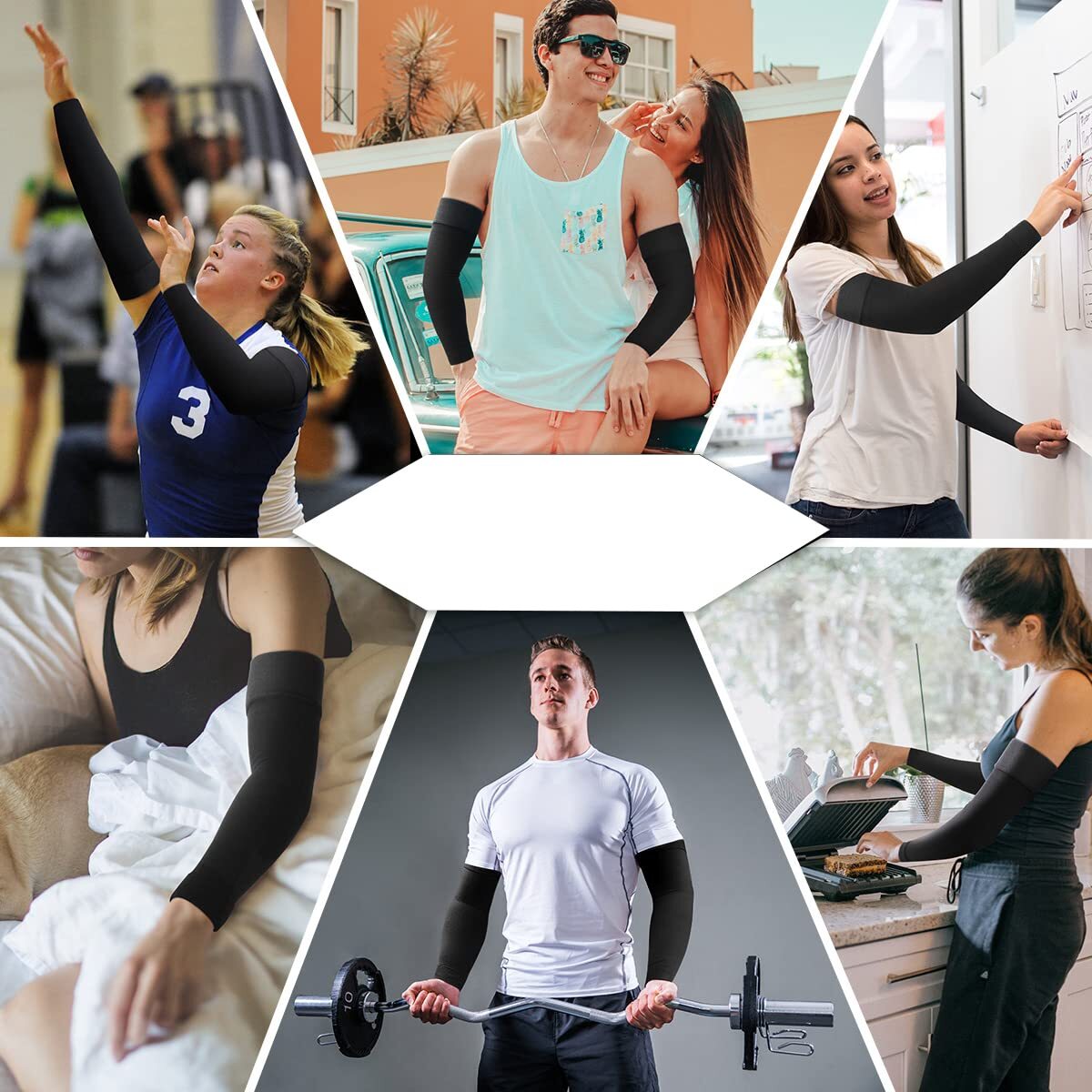 Full Arm Compression Sleeve Lymphedema Medical for Men Women Swelling