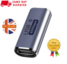 USB4 40 Coupler Adapter Sockets 40Gbps USB-C to USB-C Female to Female Ends UK