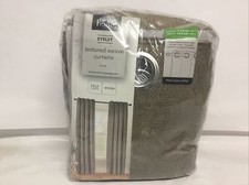 Textured Weave Eyelet Lined Curtains 46" x 54" (each Curtain) Mink RRP £25 NEW