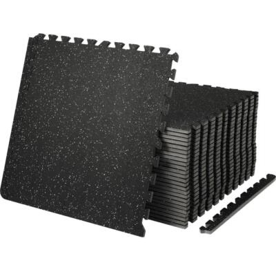VEVOR 24''x24''x0.5'' Exercise Interlocking Floor Mat Foam w/ Rubber Top 25Pcs