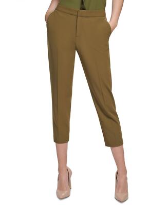 tommy Hilfiger Women's Sloane Cropped Ankle Pants H26P017B Dark Olive Green  8 | eBay