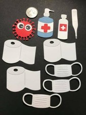 HANDMADE Die Cut - 10 Piece Germ Set 1 Set Scrapbook / Card Embellishment