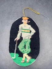 Centrum Needlepoint Golfer Ornament 