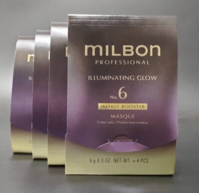 4er Set Milbon ILLUMINATING GLOW No.6 Treatment wöchentliche Booster Behandlu...