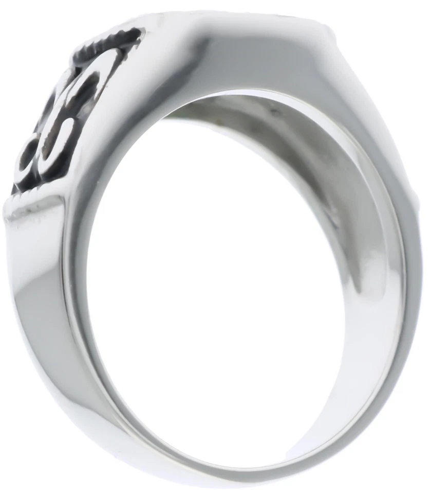 Anillo de 4 quilates esmeralda simulada flor de lis para hombre acero inoxidable 316 talla 13 T28 Foto 4 de 4