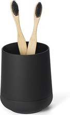 Matte Black Silicone Toothbrush and Toothpaste Holder Tumbler Cup