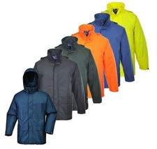 Image of Portwest Waterproof Jacket Classic Sealtex lightweight Rain over coat hood  S450