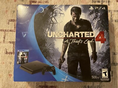 Sony PlayStation 4 Slim 500GB Console with Uncharted 4 Video Game - Black