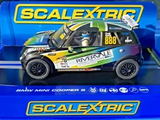 Scalextric C3606 BMW Mini Cooper S #888 "Chris Knox" W/Lights DPR 1/32 Slot Car
