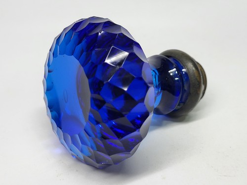 RARE Antique Unusual Large UV Glowing BLUE URANIUM GLASS DOOR KNOB #6 - 第 4/14 張圖片