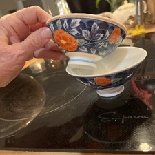 Pair Of 4.75” Rice Bowls, Hand Painted