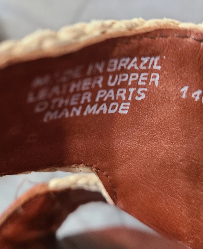 Trotters "Angela" Leather Sandal Heels w/ Woven Accents in "Natural Brown" 7.5 N - Image 4 of 4