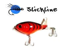 SLICKLINE Whopper Popper 75 Style, 75mm 17g Top Water Fishing Lure - Red Tiger
