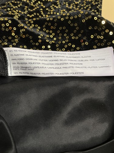 Mango Suit Black Gold Sequin Velvet Mini Dress Size S Elegant Any Occasion - Picture 7 of 8