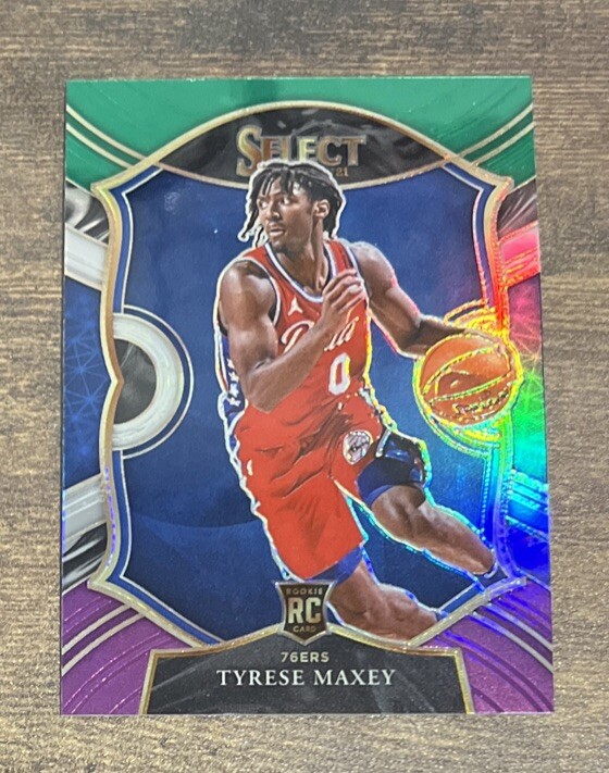 2020-21 Select Tyrese Maxey Green White Purple Prizm Rookie #81 RC Concourse