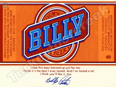 Billy Beer Label 9'' x 12'' Metal Sign