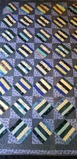 Blue Handmade Lap Or Crib Quilt/63" X 48"