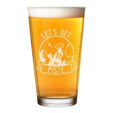 Lass Uns Piste Pissed Skifahren Pint Glas Shaker Craft Bier Cider