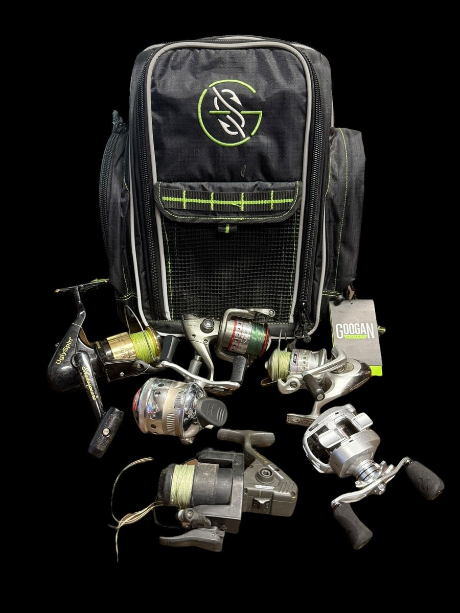 Googan Squad Fishing Backpack W/ Reels Tackle Container (Shimano,  Quantum +)