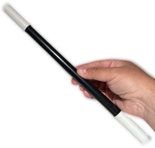 JUMBO 14  MAGICIANS MAGIC WAND Trick Prop Black White Tips Thick Wizard Stick