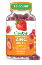 Lifeable Zinc - Great Tasting Berry Flavor Gummy - 90 Count