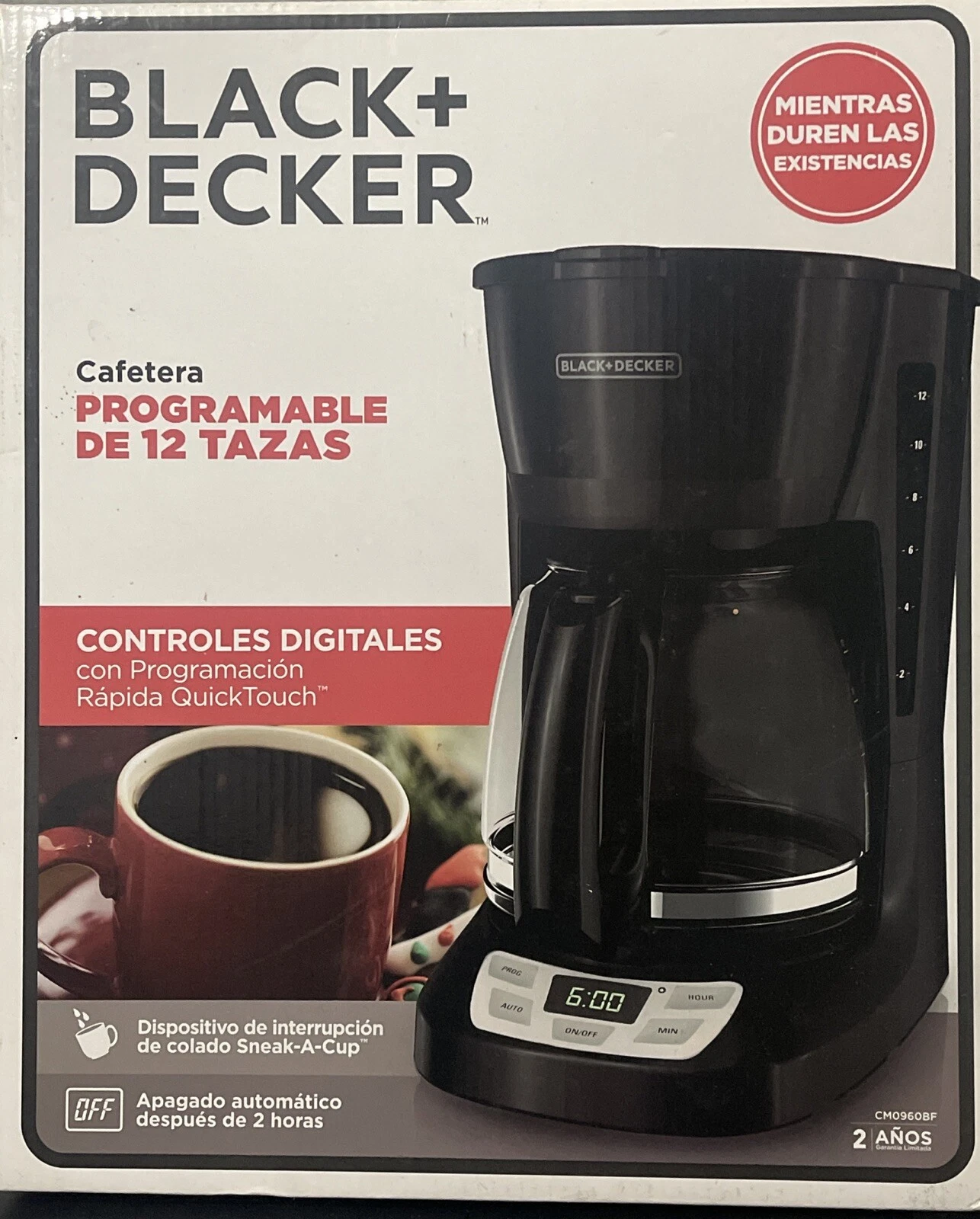 BLACK & DECKER 12-Cup QuickTouch Programmable Coffeemaker Digital Clock New