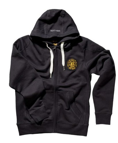 FELPA ZIP MANICHE LUNGHE CON CAPPUCCIO TRIUMPH WADE SCRAMBLER NERO/GIALLO  (S) | eBay