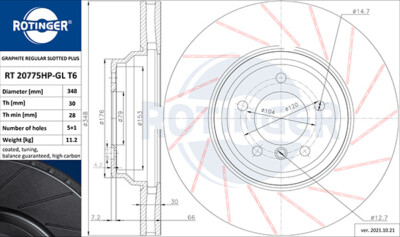 ROTINGER 2x Bremsscheibe vorne Ø348mm passend für BMW 3er Touring E91 325d 330d