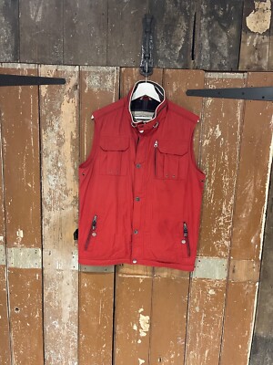 Brook Taverner Weste Jacke Rot Herren Größe 38 Regular Full Zip