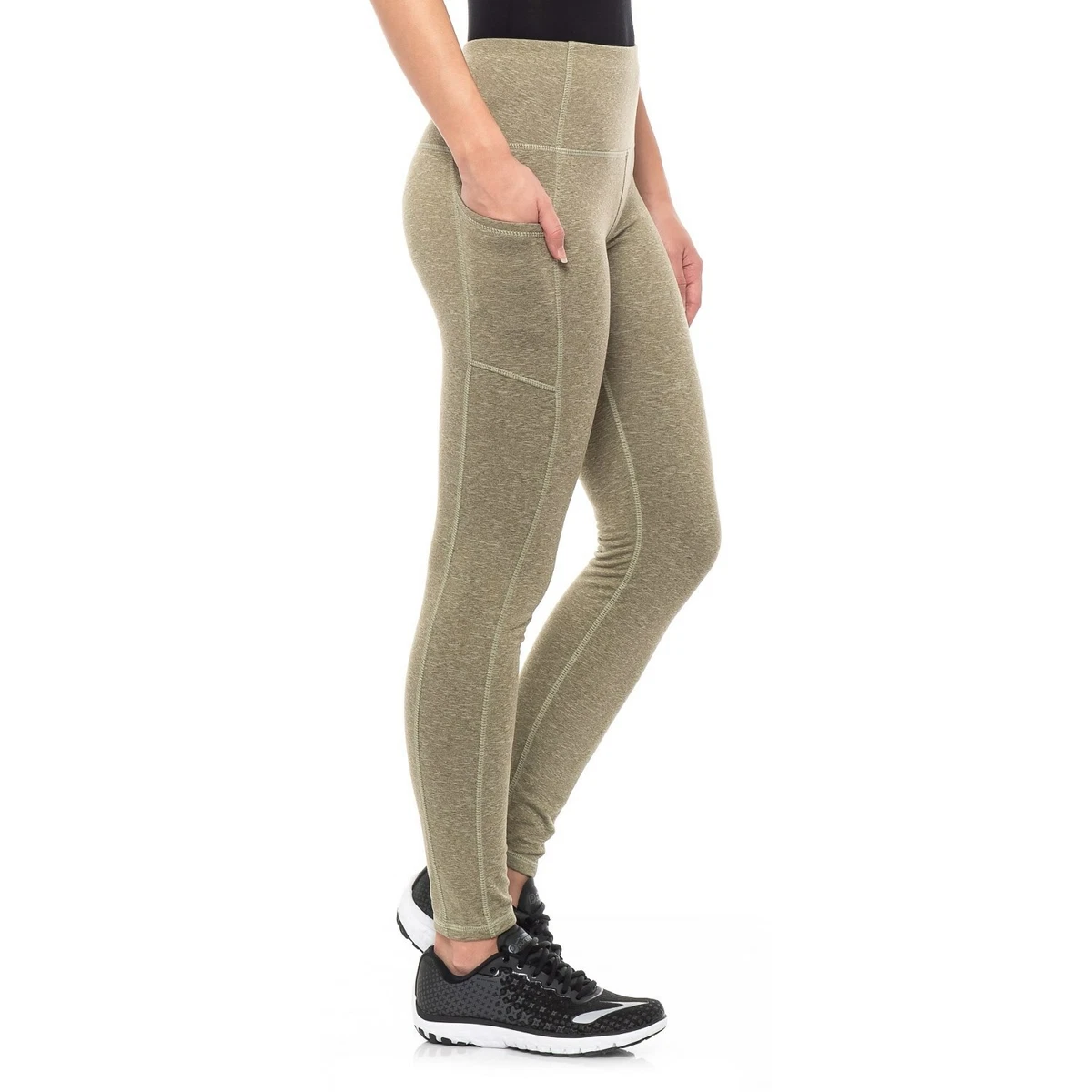 KYODAN Women Legging XS SMALL MEDIUM LARGE Green Double Brushed Pocket Yoga 68