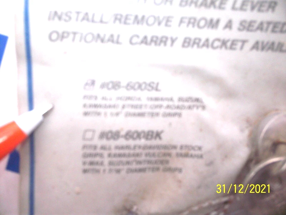 TARGA MOTORCYCLE LEVER LOCK TARGA LEVER LOCK N KEY TARGA 08-600SL ATV ANTI THEFT - Image 4 of 4