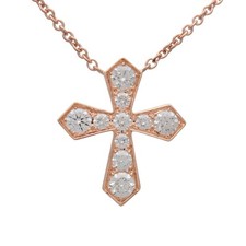 Collana con croce trapezio Graff in oro rosa 18 carati con diamanti