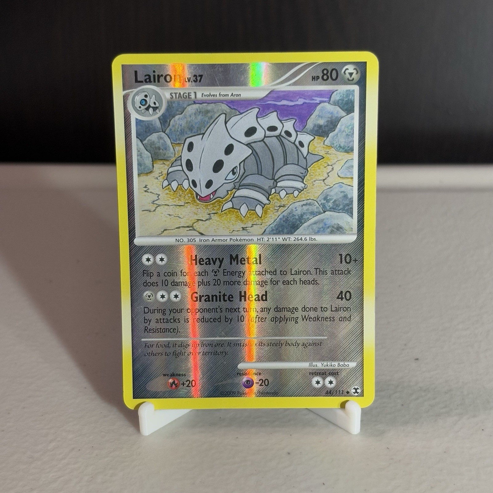 Pokemon Lairon 44/111 Reverse Holo Rising Rivals Card