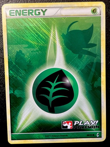 Grass Energy 88/95 LP Crosshatch Holo Celebi Art Play! Pokemon League Promo!