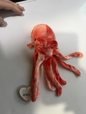 Wiggly 2000 Ty Beanie Baby 8in Orange Octopus 3up Boys Girls 4275