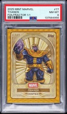 2025 Topps Marvel Mint Thanos #77 Gold FoilFractor 1/1 PSA 8