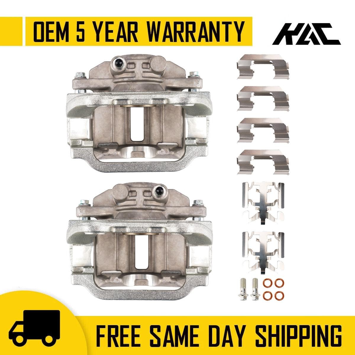 2pcs Rear Brake Calipers w/ Bracket For Chevrolet Silverado GMC Sierra 1500
