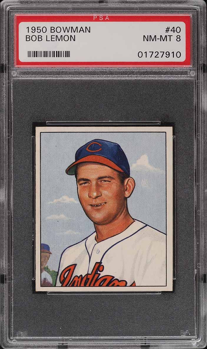 1950 Bowman #40 Bob Lemon HOF PSA 8 NM-MT 01727910
