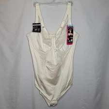 Maidenform Body Briefer 40C Shape wear Firm Control Bodysuit Lingerie Ivory