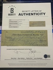 Ed Barrow Signed Check BAS LOA  AE49150 Yankees HOF